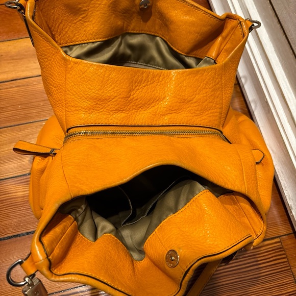 Coach Orange Hobo Shoulder Bag with Chain Strap - Picture 6 of 14